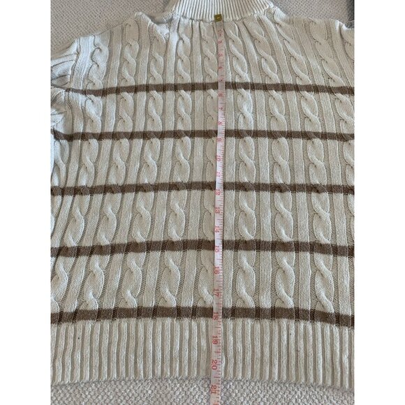 Hollister Cable Knit Quarter Zip Sweater Women’s‎ XS Oversized Striped - Picture 5 of 8